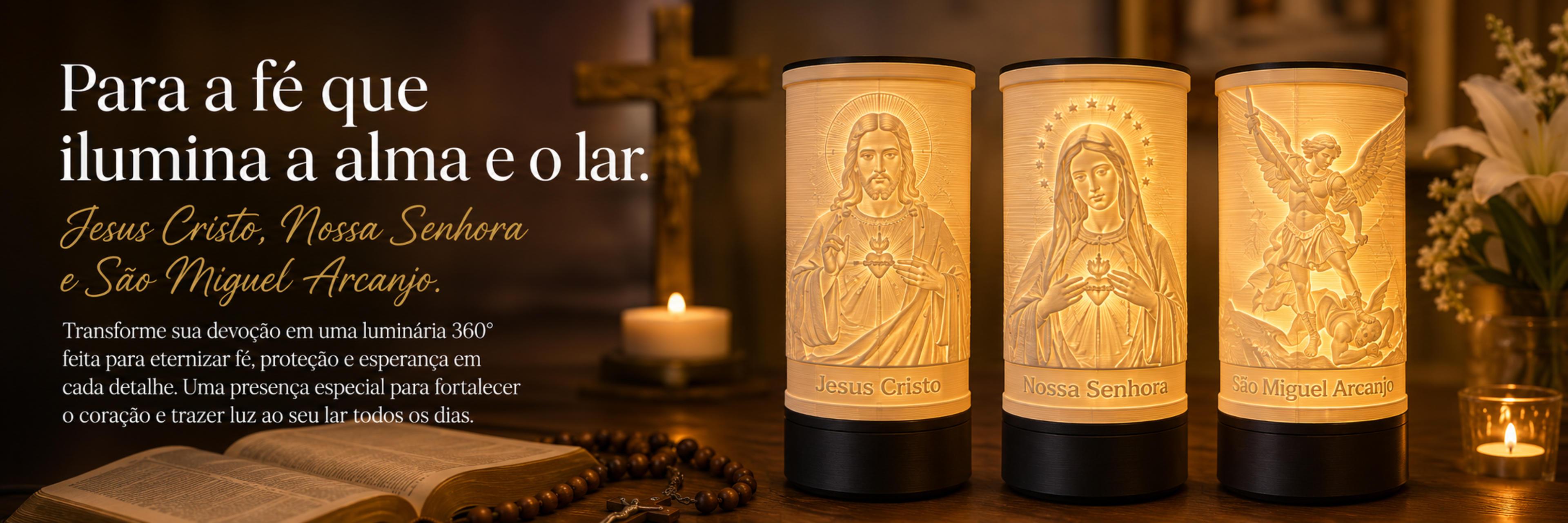 Luminária personalizada religiosa