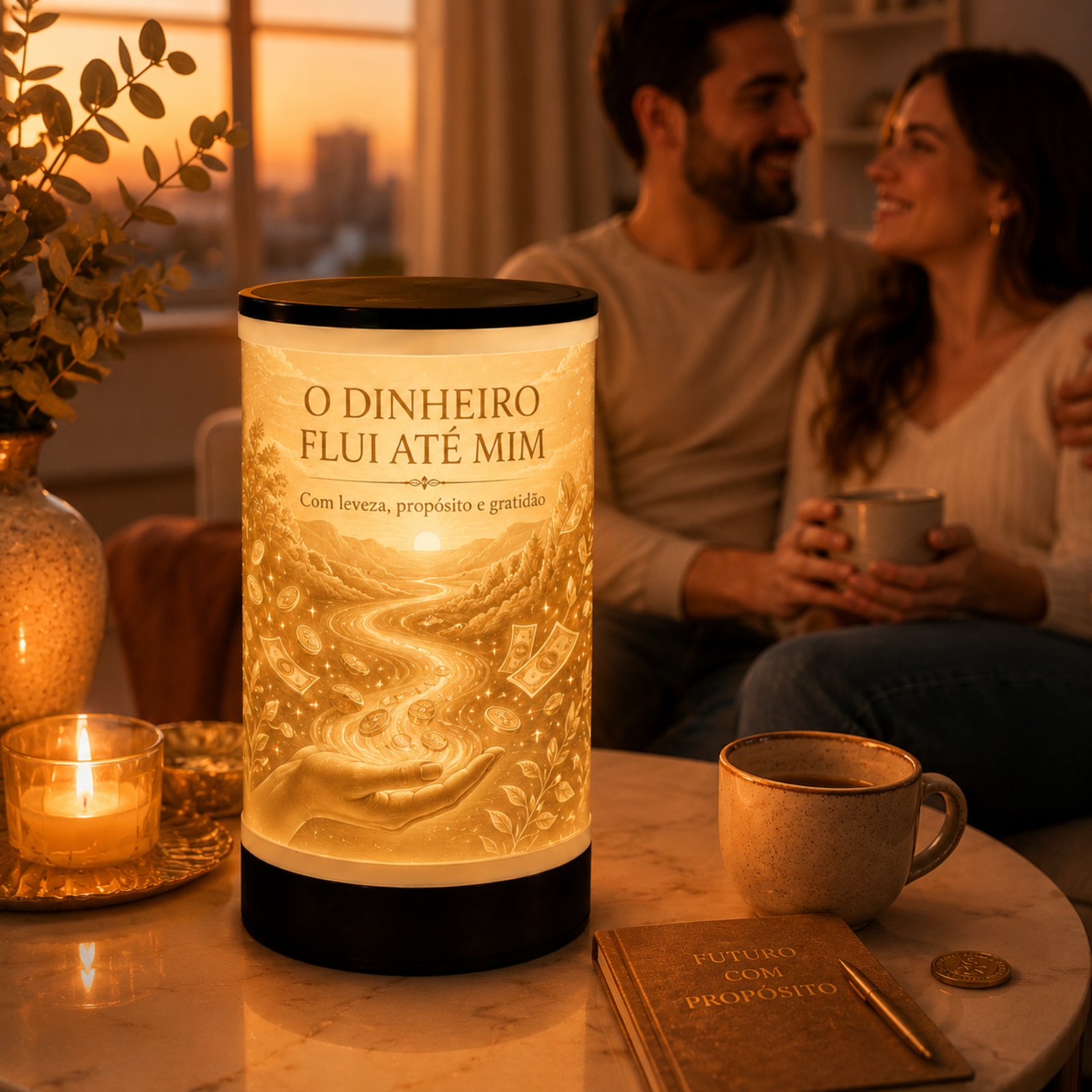 Luminária 3D O dinheiro flui até mim — foto 2 de 5