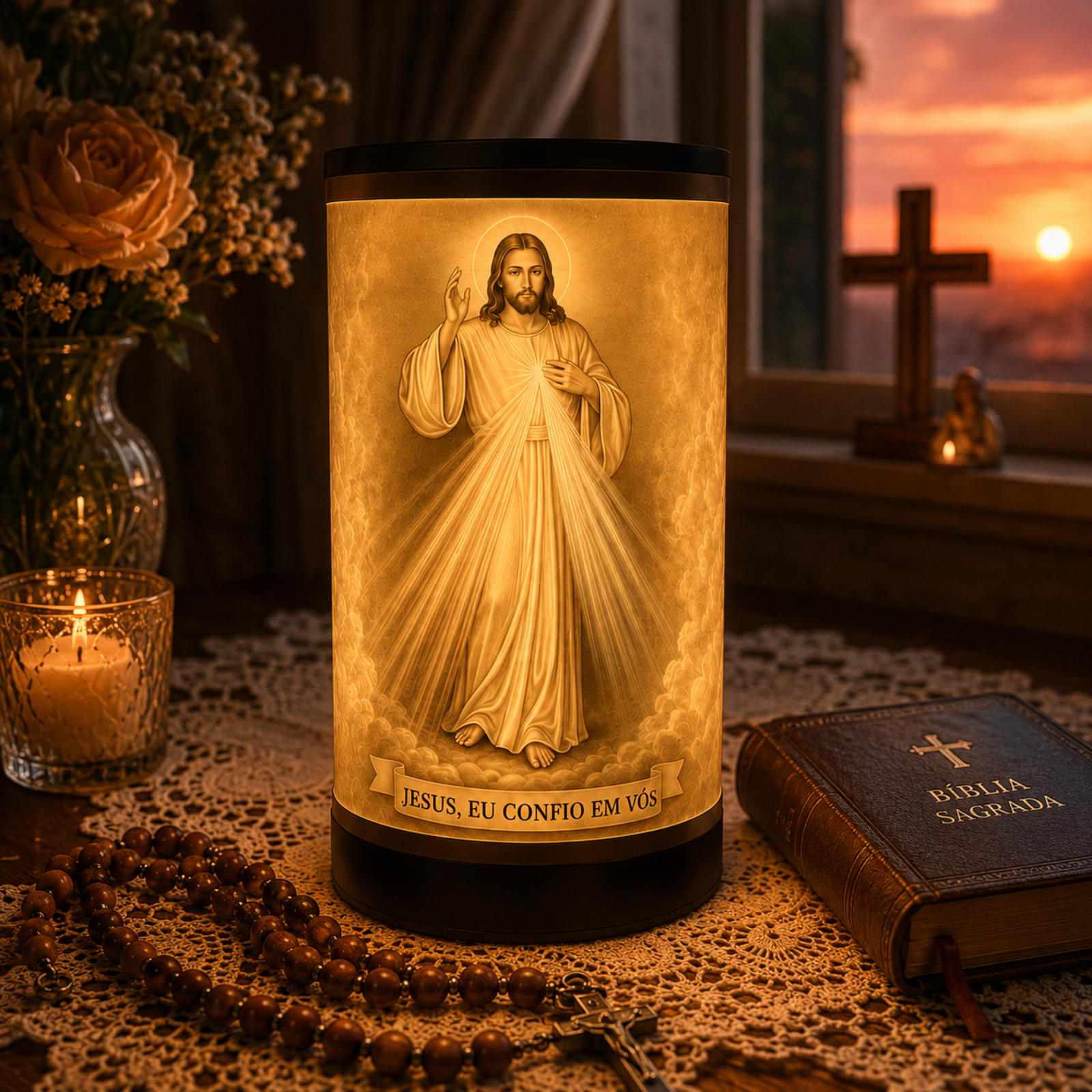 Luminária 3D Jesus Misericordioso — foto 1 de 5