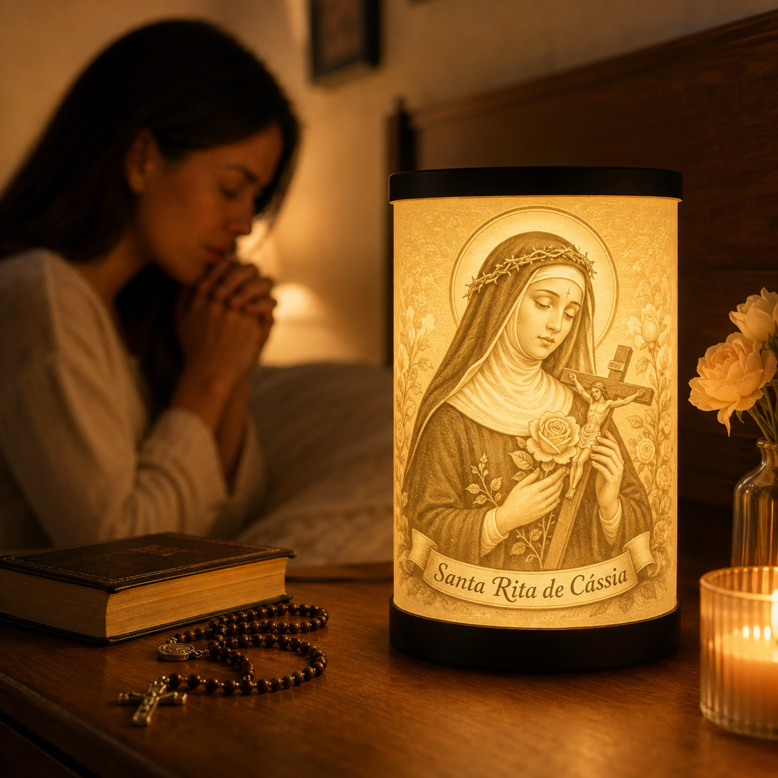 Luminária 3D Santa Rita de Cássia — foto 1 de 5