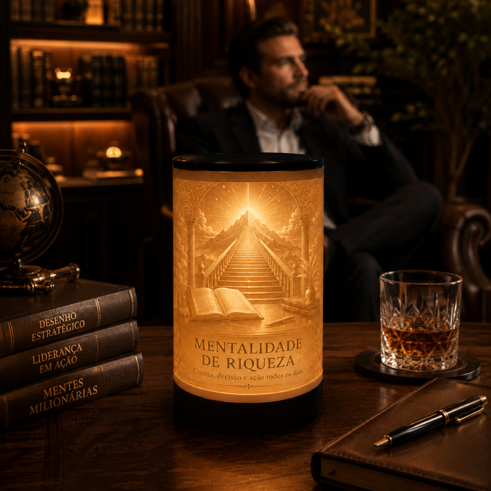 Luminária 3D Mentalidade de Riqueza — foto 3 de 5