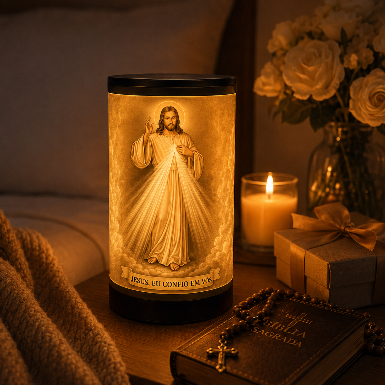 Luminária 3D Jesus Misericordioso — foto 5 de 5