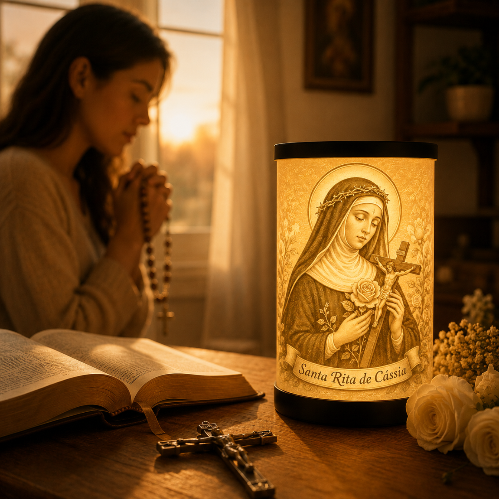 Luminária 3D Santa Rita de Cássia — foto 5 de 5
