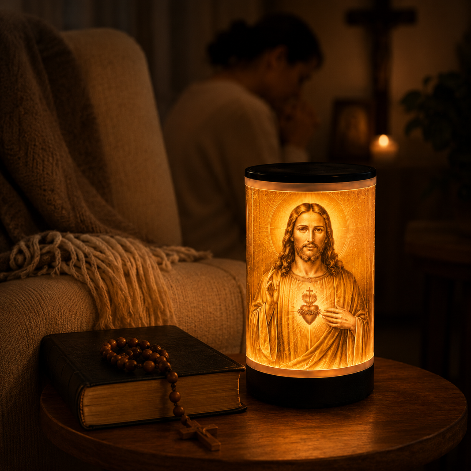 Luminária 3D Sagrado Coração de Jesus — foto 2 de 4