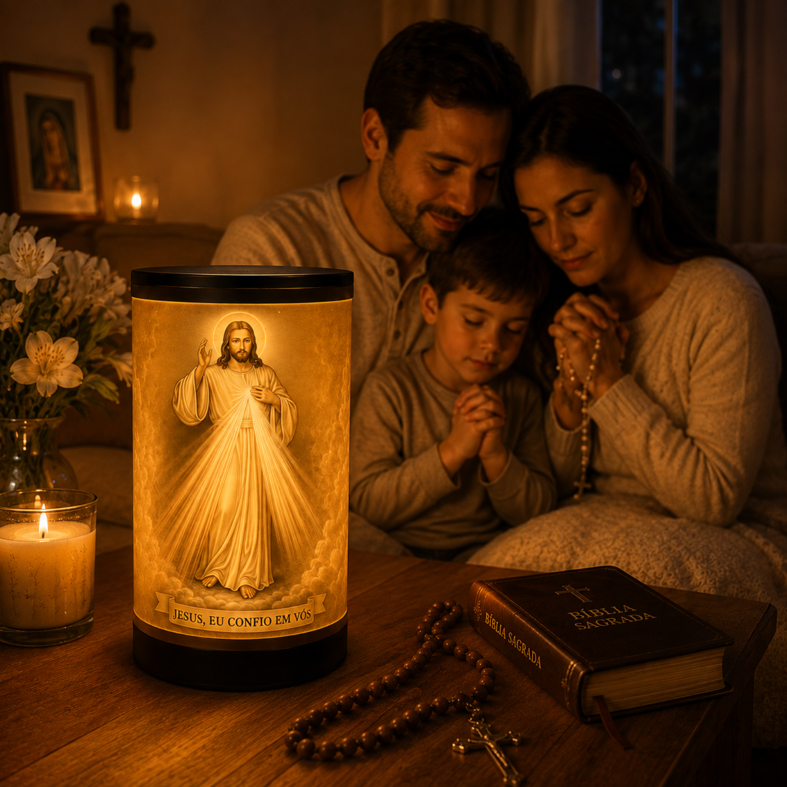Luminária 3D Jesus Misericordioso — foto 4 de 5