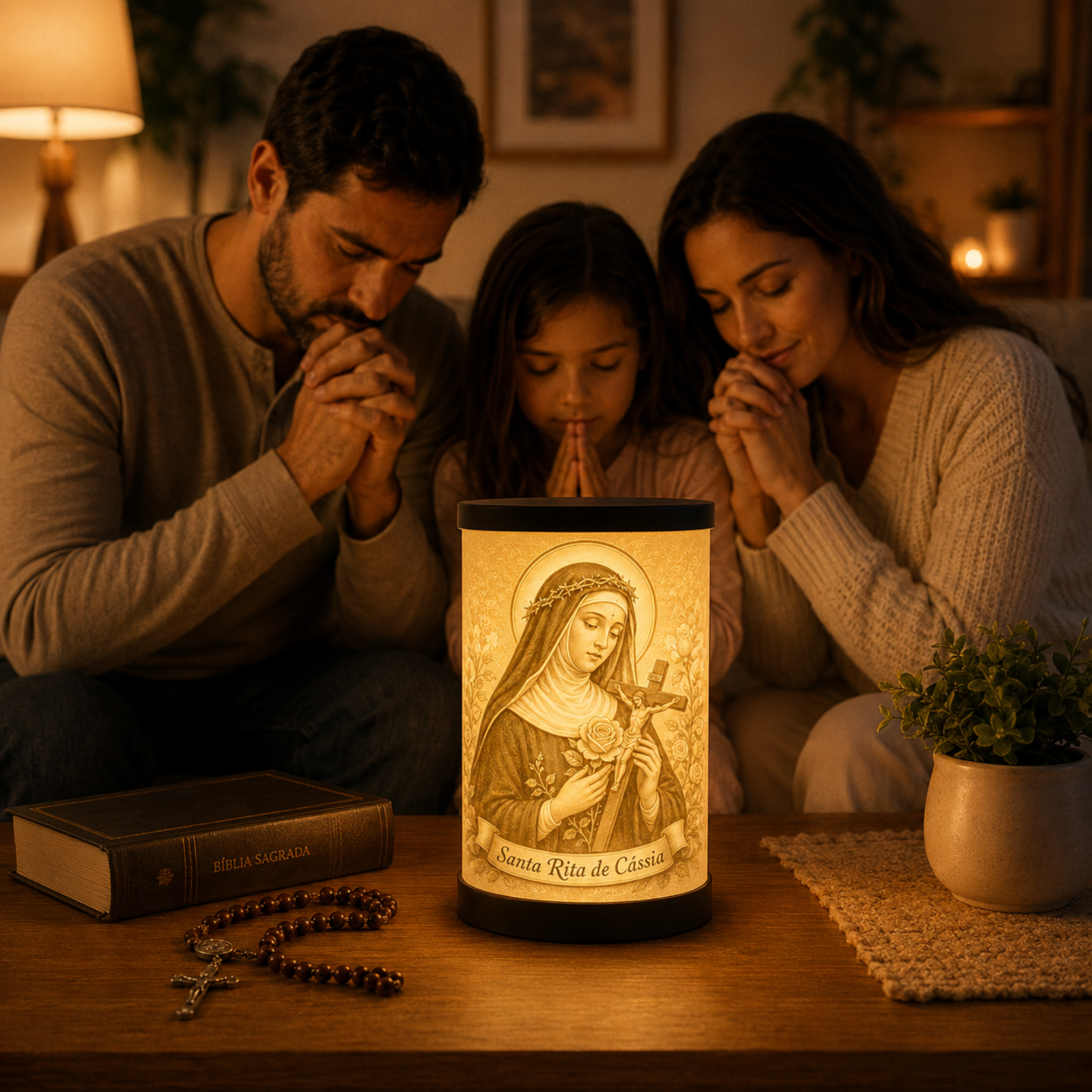 Luminária 3D Santa Rita de Cássia — foto 4 de 5
