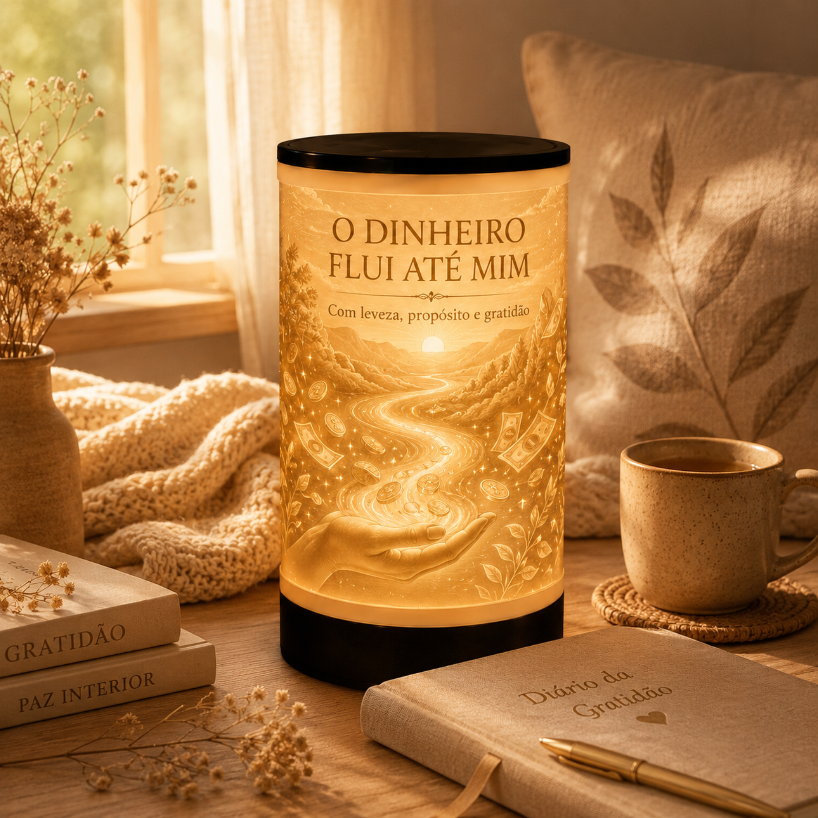 Luminária 3D O dinheiro flui até mim — foto 4 de 5