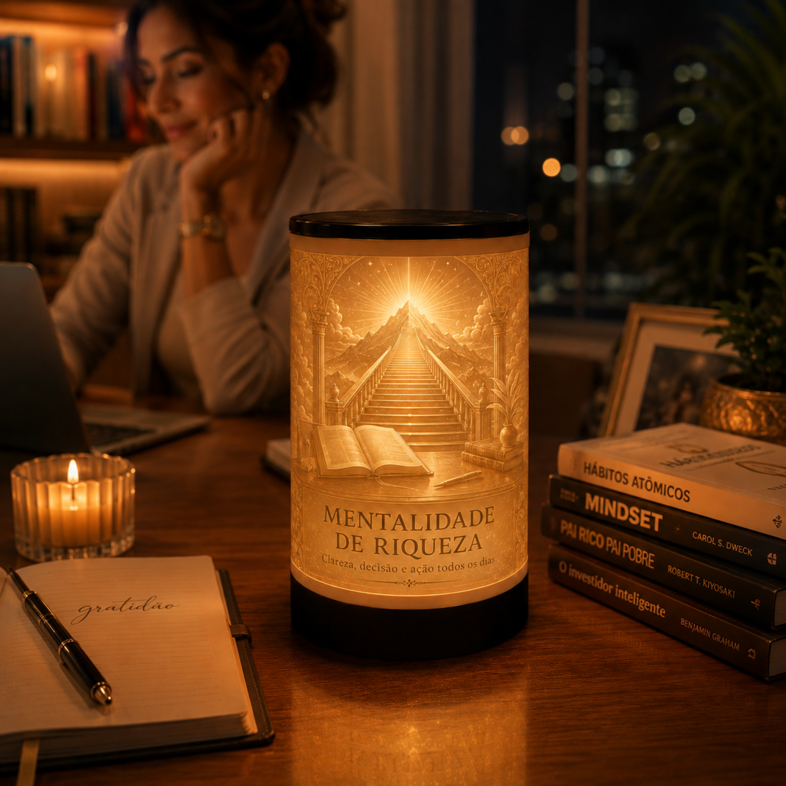 Luminária 3D Mentalidade de Riqueza — foto 5 de 5