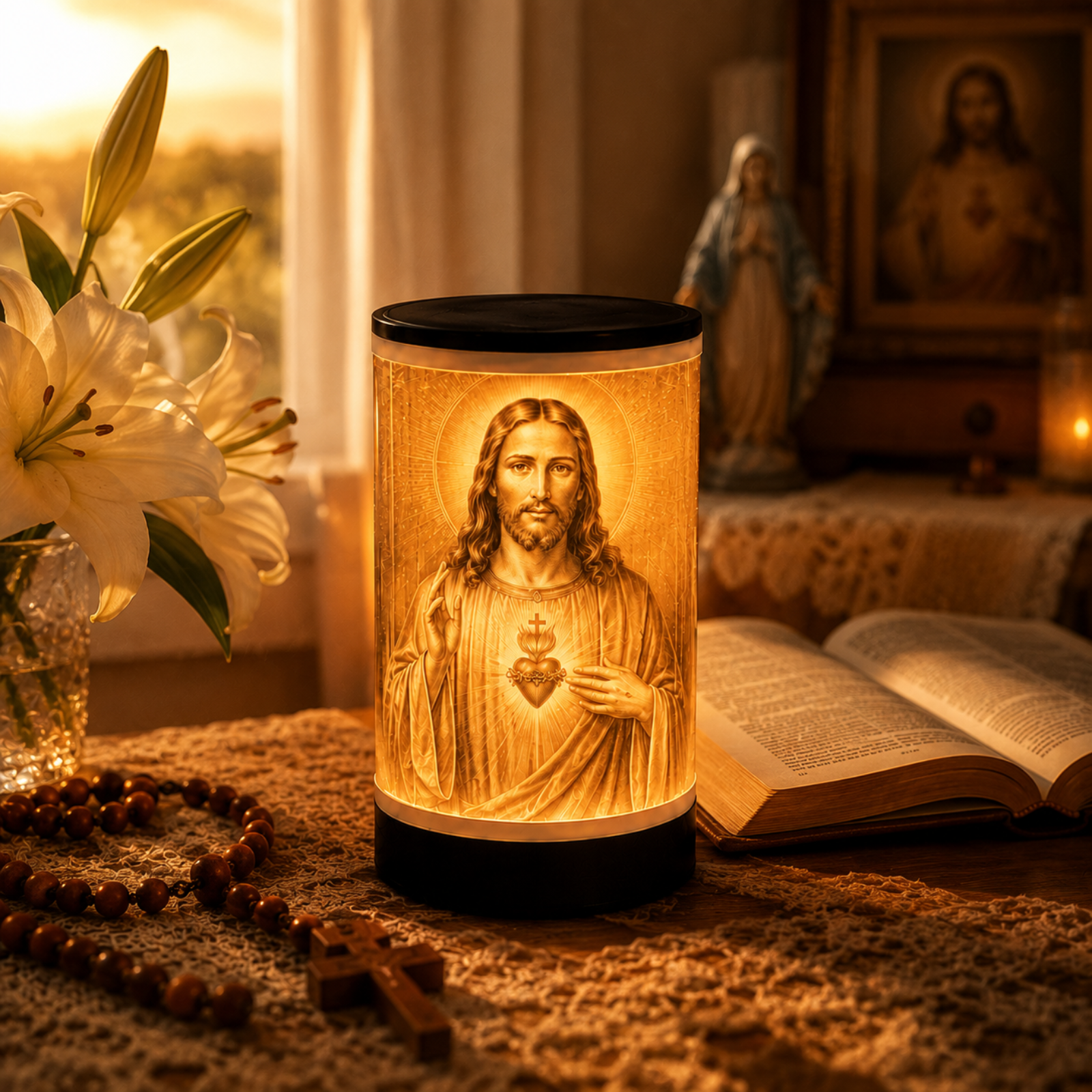 Luminária 3D Sagrado Coração de Jesus — foto 1 de 4
